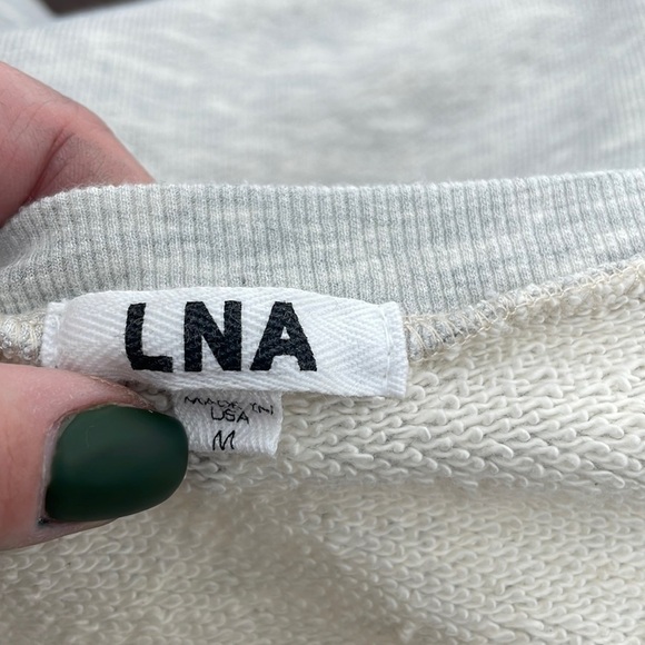 LNA heathered gray pullover crossed over revolve lounge sweatshirt top size M - Picture 3 of 8